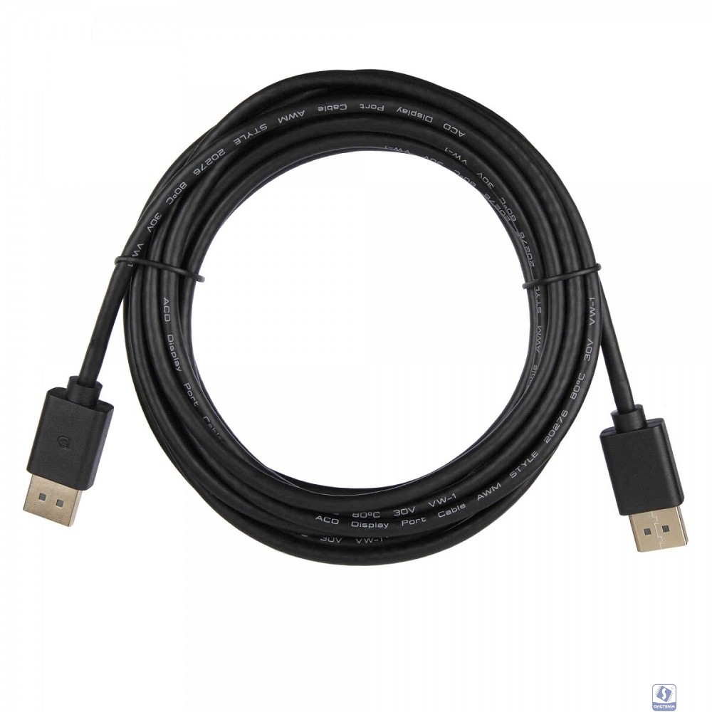 Кабель ACD Кабель ACD-DDPM2-10M |ACD-DDPM2-10M| DisplayPort 1.2,  Golden Plated, 20m/20m, Черный,10м (742392)