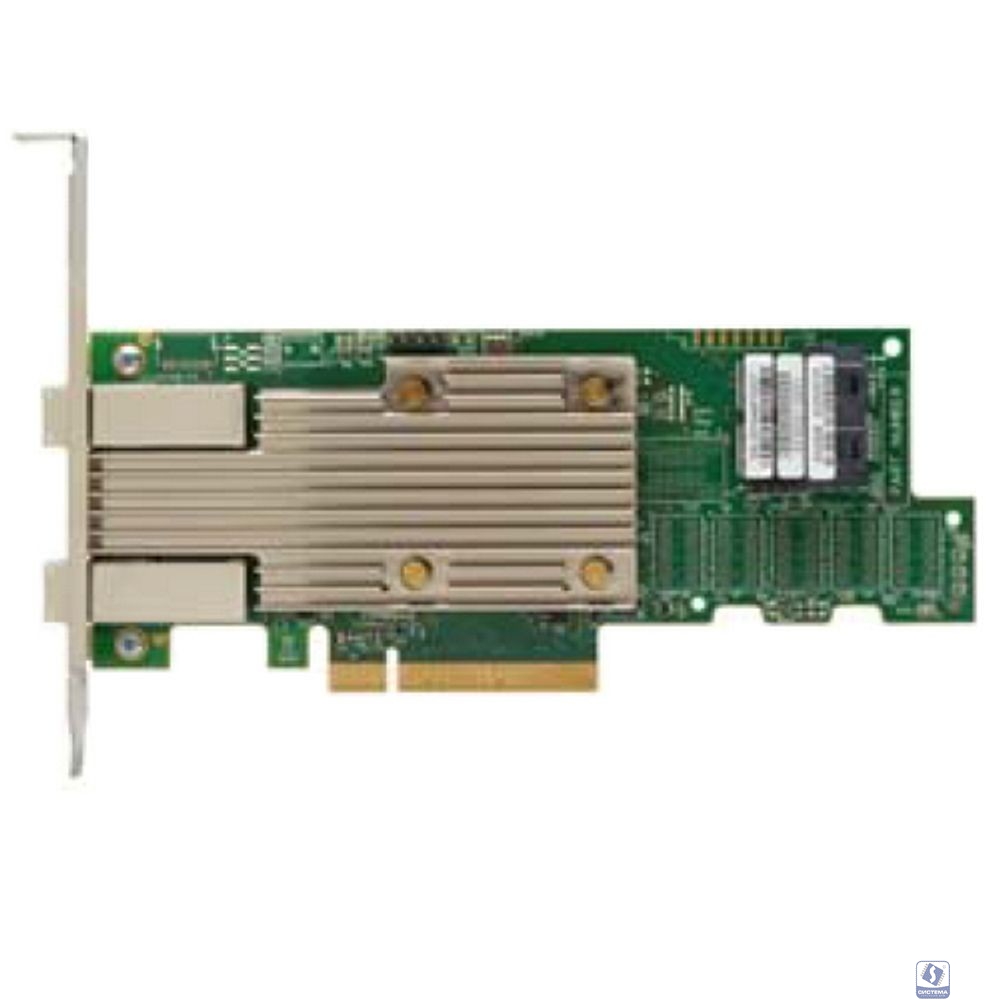 HBA-адаптер Broadcom SAS 9400-8i8e SGL (05-50031-02) PCIe 3.1 x8 LP, Tri-Mode SAS/SATA/NVMe 12G HBA, 16port(2*int SFF8643+2*ext SFF8644), 3516 IOC 