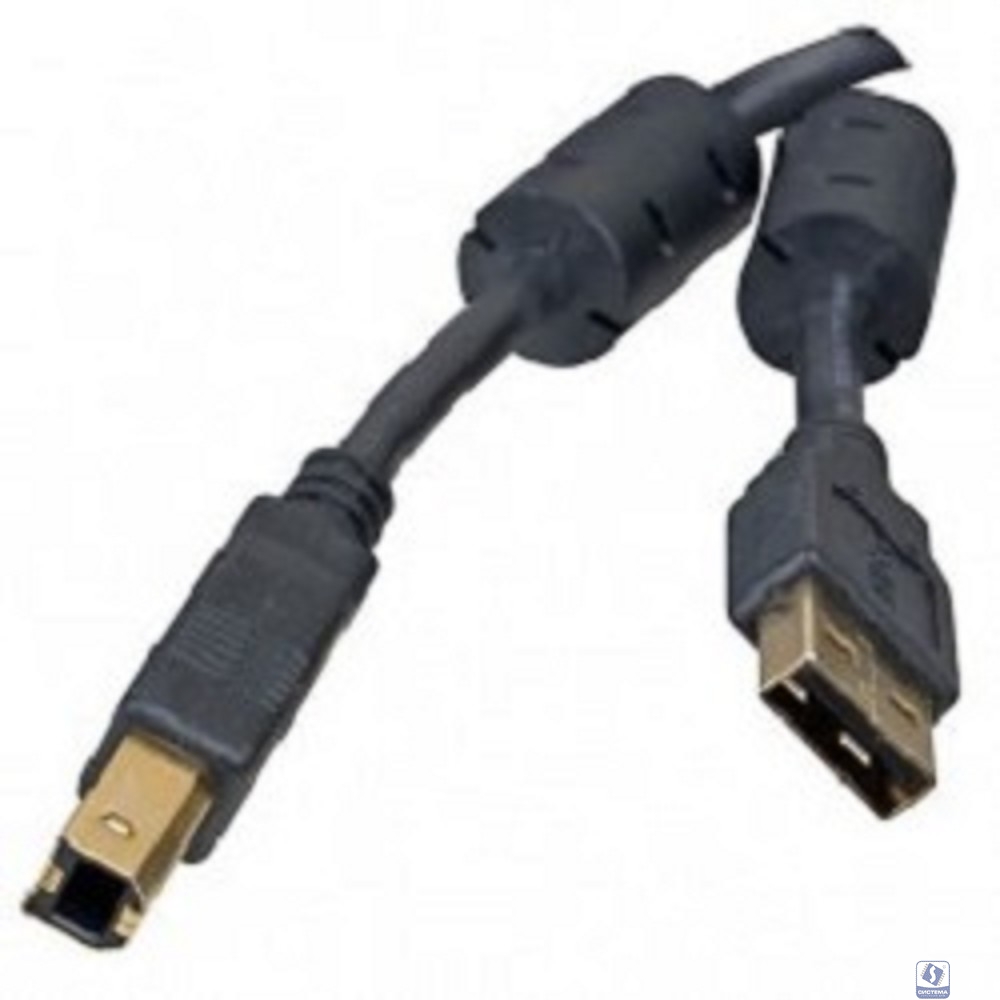 5bites UC5010-018A Проф. Кабель  USB2.0, AM/BM, зол.разъемы, ферр.кольца, 1.8м., черный