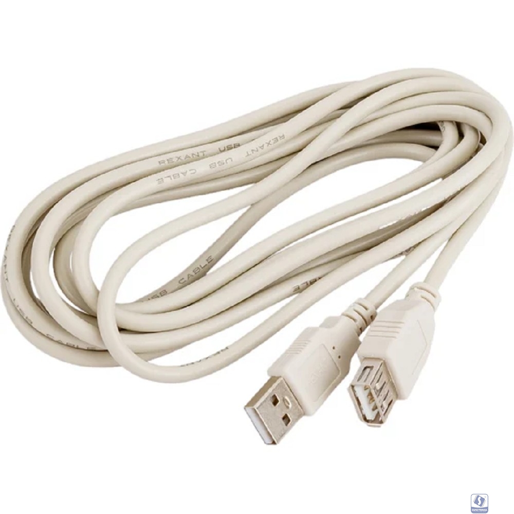 Rexant (18-1116) Кабель шт. USB-A – гн. USB-A, 2,4А, 3м, ПВХ, серый