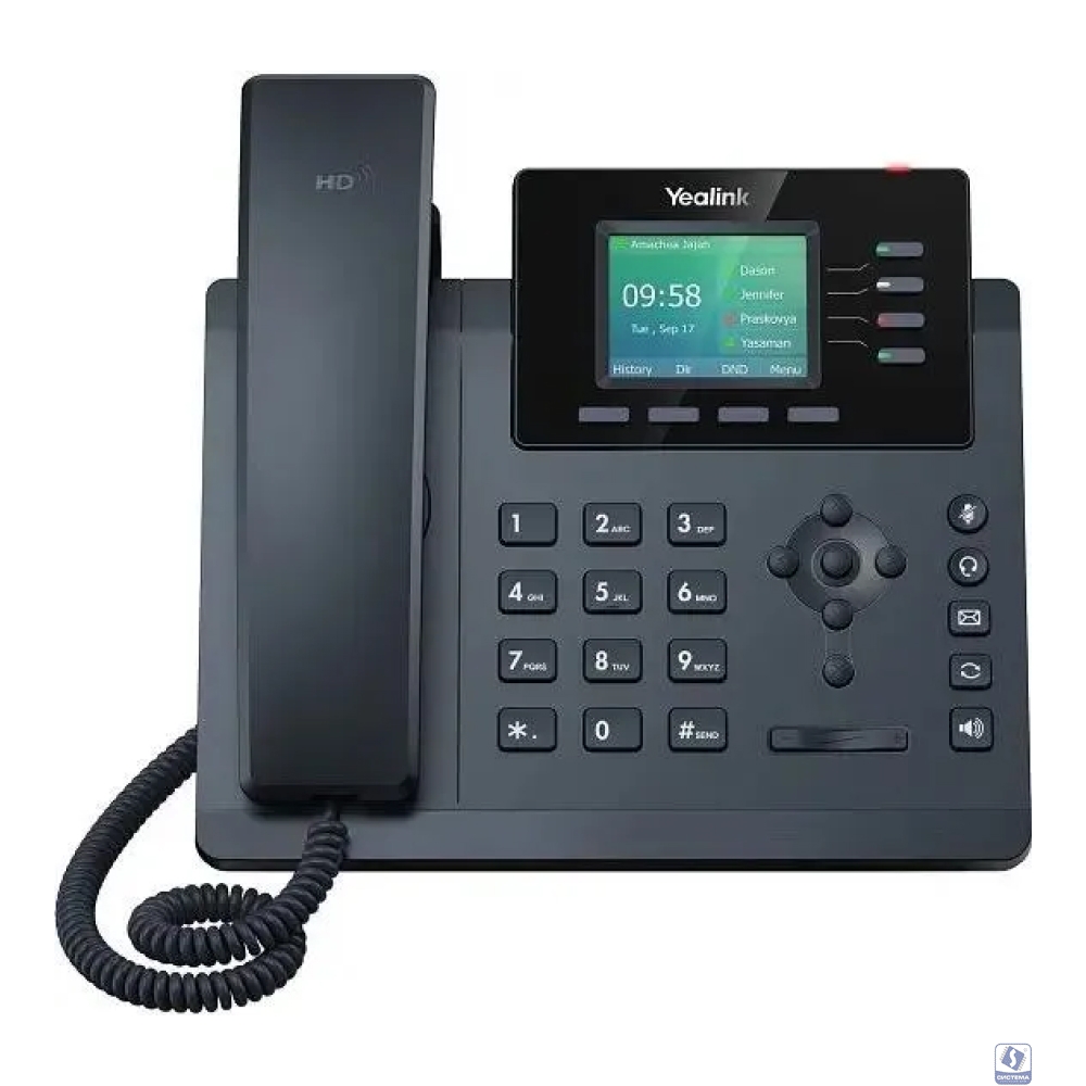 Телефон SIP Yealink SIP-T34W 4 аккаунта, Wi-Fi, USB, цветной экран, PoE, GigE