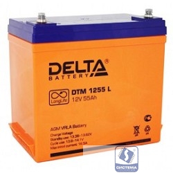 Delta DTM 1255 L (55 А\ч, 12В) свинцово- кислотный аккумулятор  
