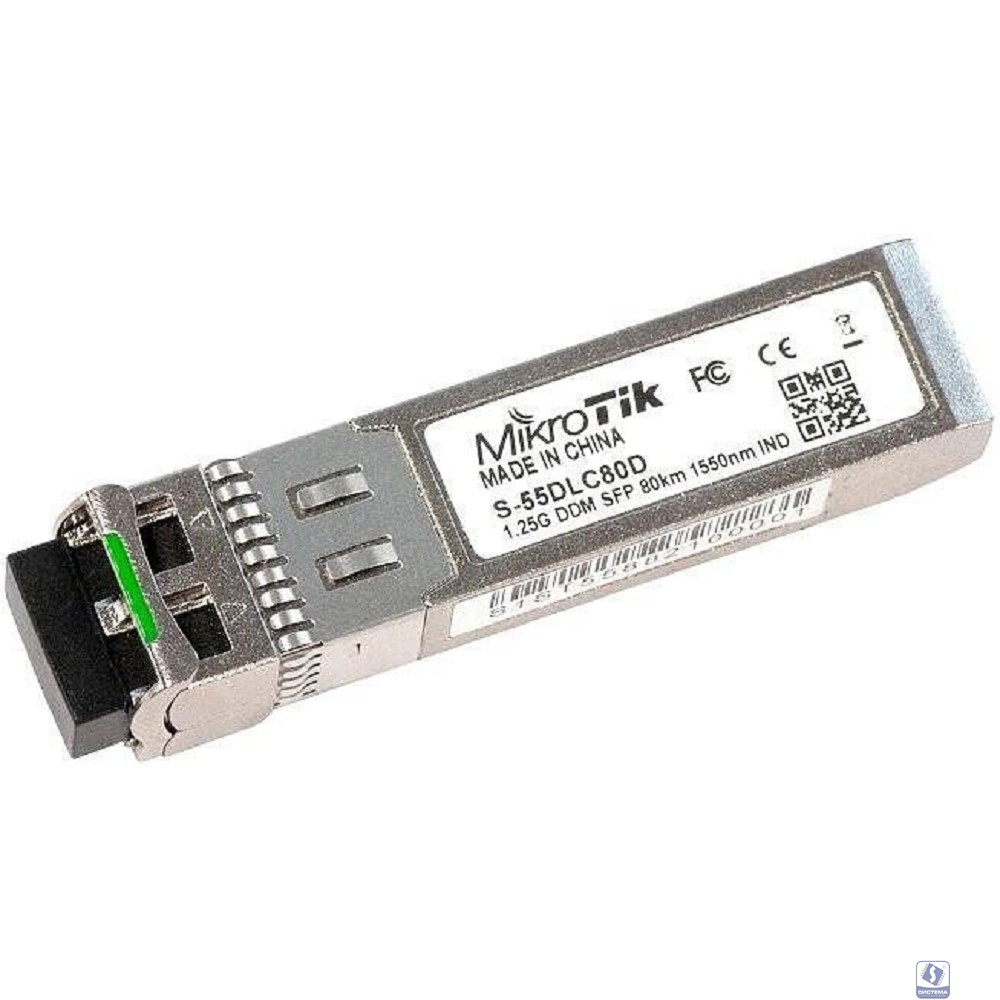 MikroTik S-55DLC80D Модуль SFP, 1.25Gbps, SM, 1550nm, 80km, Dual LC connector