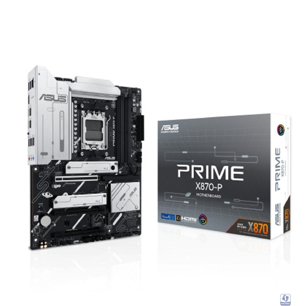 ASUS PRIME X870-P (Socket AM5, ATX, 4xDDR5(192GB), HDMI, 1xPCIe 5.0x16/2xPCIe 4.0x16/1xLAN (2.5GbE), 2xSATA 6Gb/s, 4xM.2, 2xUSB4 Type-C, 4xUSB 3.2, 4xUSB 2.0)