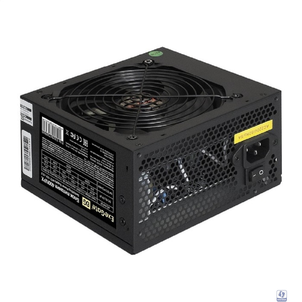 Exegate EX224732RUS / 251759 /278131  Блок питания 400W ATX-400NPX OEM, black, 12cm fan, 24+4pin, 6pin PCI-E, 3*SATA