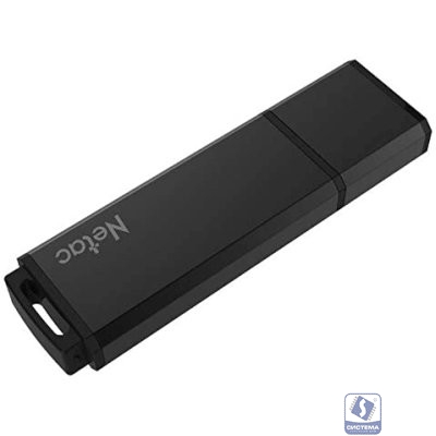 Netac USB Drive 32GB U351 <NT03U351N-032G-20BK>, USB2.0, с колпачком, металлическая чёрная