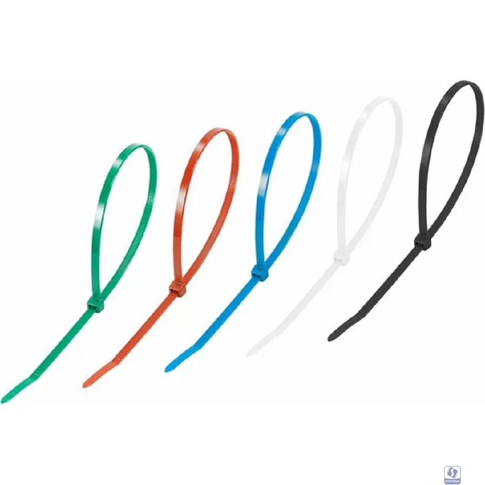 Rexant (07-0308-25) Стяжка кабельная нейлоновая 300x4,8мм, набор 5 цветов (25 шт/уп)