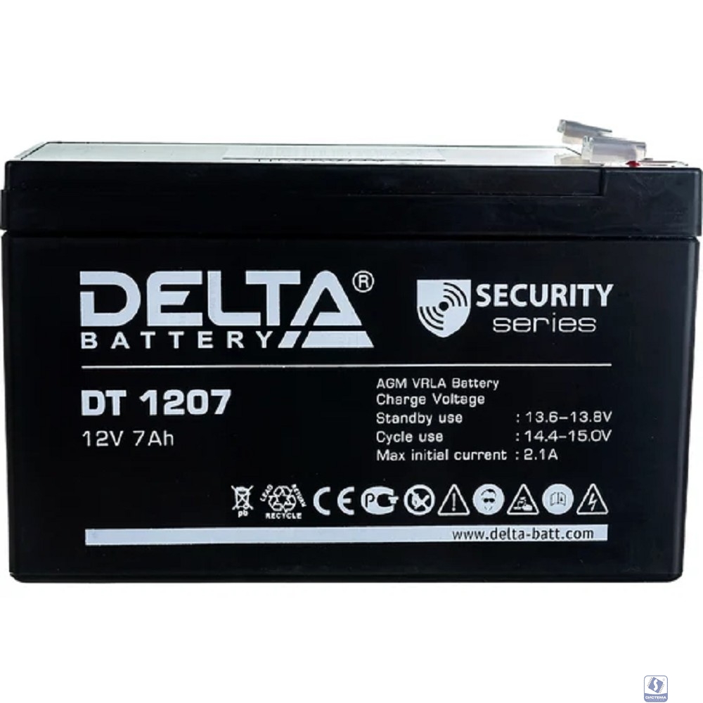 Delta DT 1207 (7 А\ч, 12В) свинцово- кислотный аккумулятор  