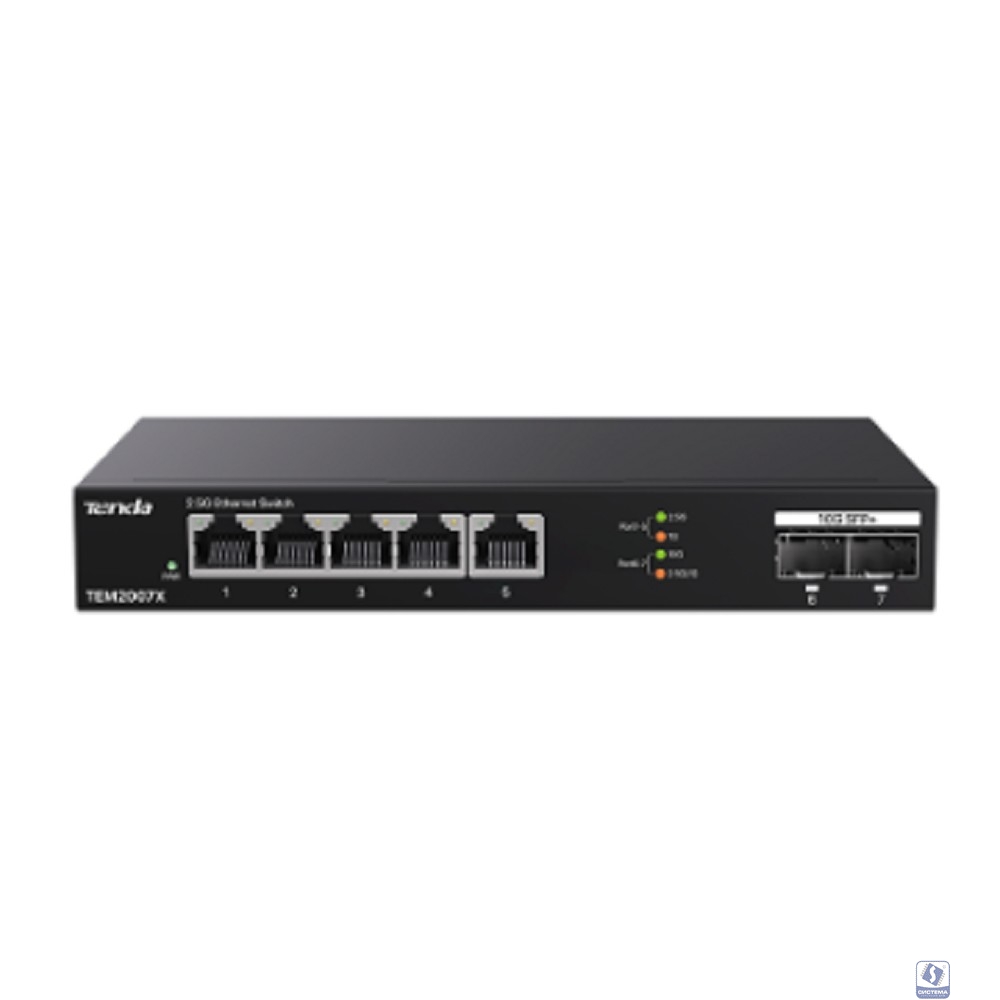 TENDA TEM2007X 5-Портовый коммутатор Ethernet 2.5G с 2 портами 10G SFP+