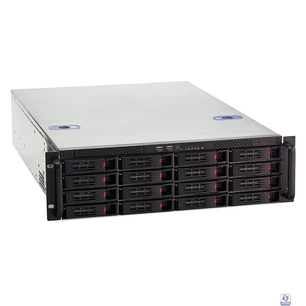 Exegate EX281301RUS Серверный корпус ExeGate Pro 3U660-HS16 <RM 19",  высота 3U, глубина 660, БП 2U-700ADS,16xHotSwap, USB>