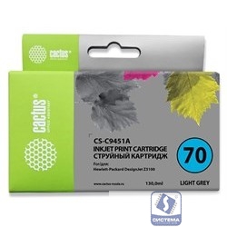 Картридж струйный Cactus CS-C9451A №70 светло-серый (130мл) для HP DJ Z3100
