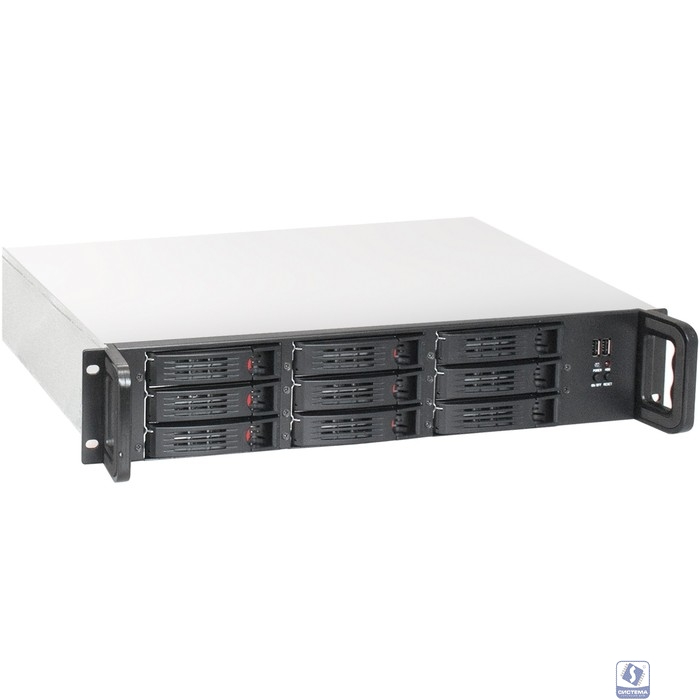 Exegate EX292639RUS Серверный корпус ExeGate Pro 2U650-HS09 <RM 19", высота 2U, глубина 650, БП 2U-400ADS, 9xHotSwap, 2*USB>