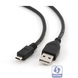 Gembird/Cablexpert CCP-mUSB2-AMBM-0.5M Кабель USB 2.0 Pro , AM/microBM 5P, 0.5м, экран, черный, пакет 