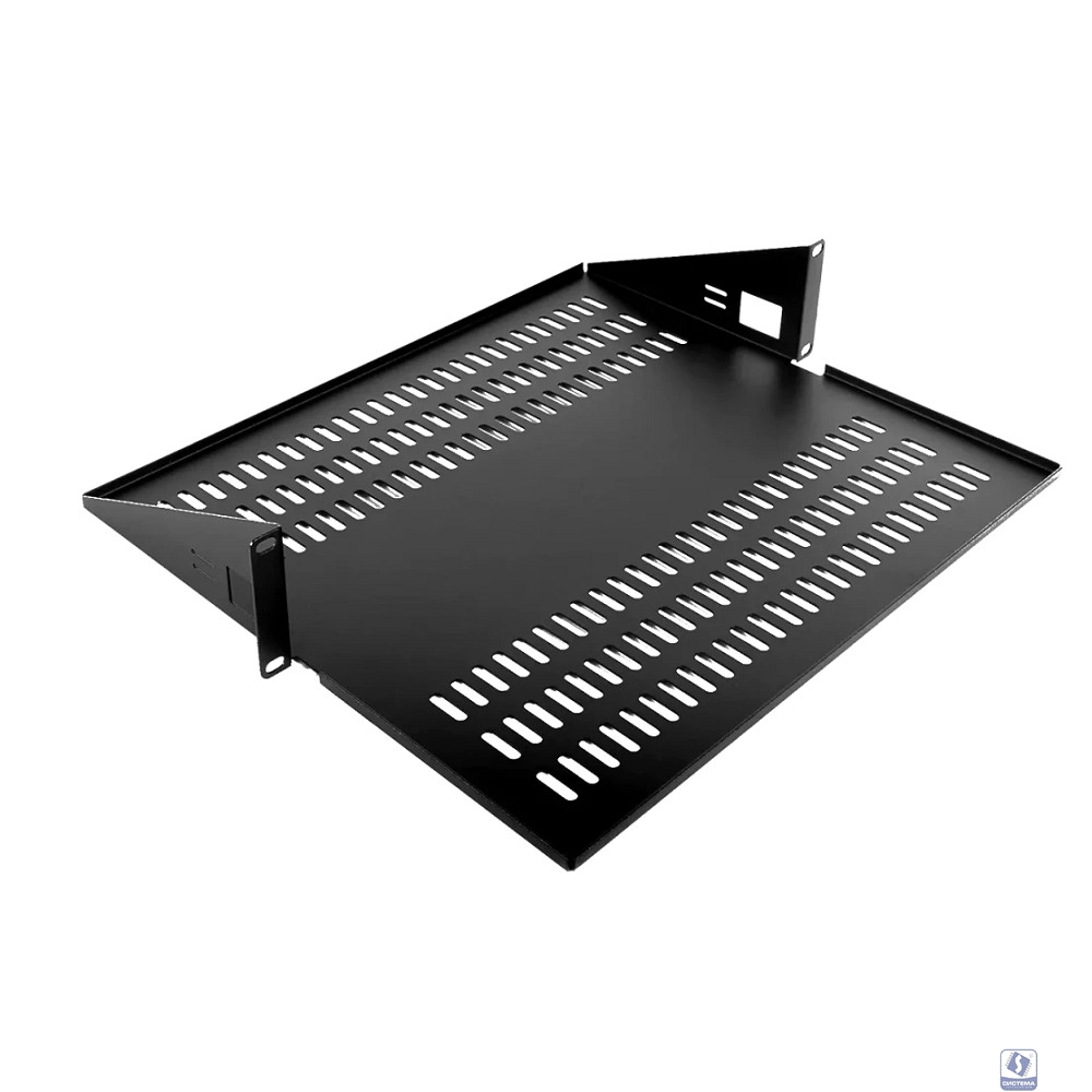 ЦМО Полка для стойки перфорированная консольная 2U с центральным креплением, глубина 400 мм, цвет черный (МС-40.2-9005)