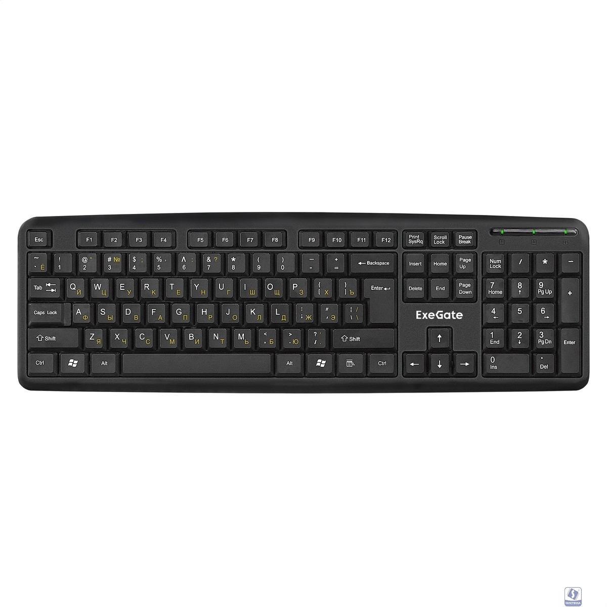 Exegate EX279938RUS Клавиатура Exegate LY-331L2, <USB, шнур 2,2м, черная,  104кл, Enter большой>, Color box