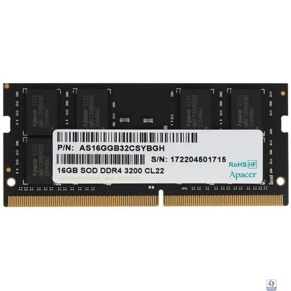 Apacer DDR4 SODIMM 16GB  3200MHz  (PC4-25600) CL22 1.2V ES.16G21.GSH 
