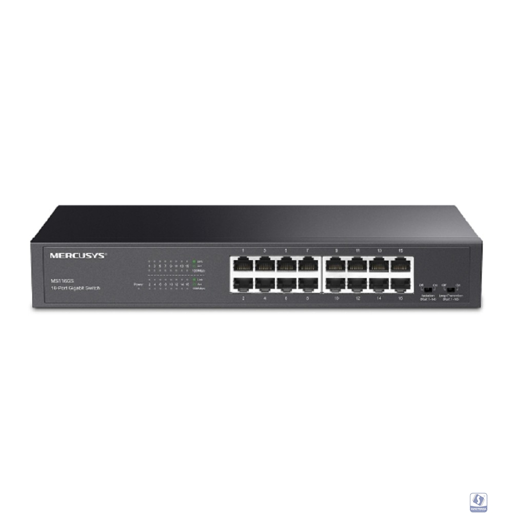 Mercusys MS116GS Коммутатор с 16 гигабитными портами для размещения на столе или в стойке