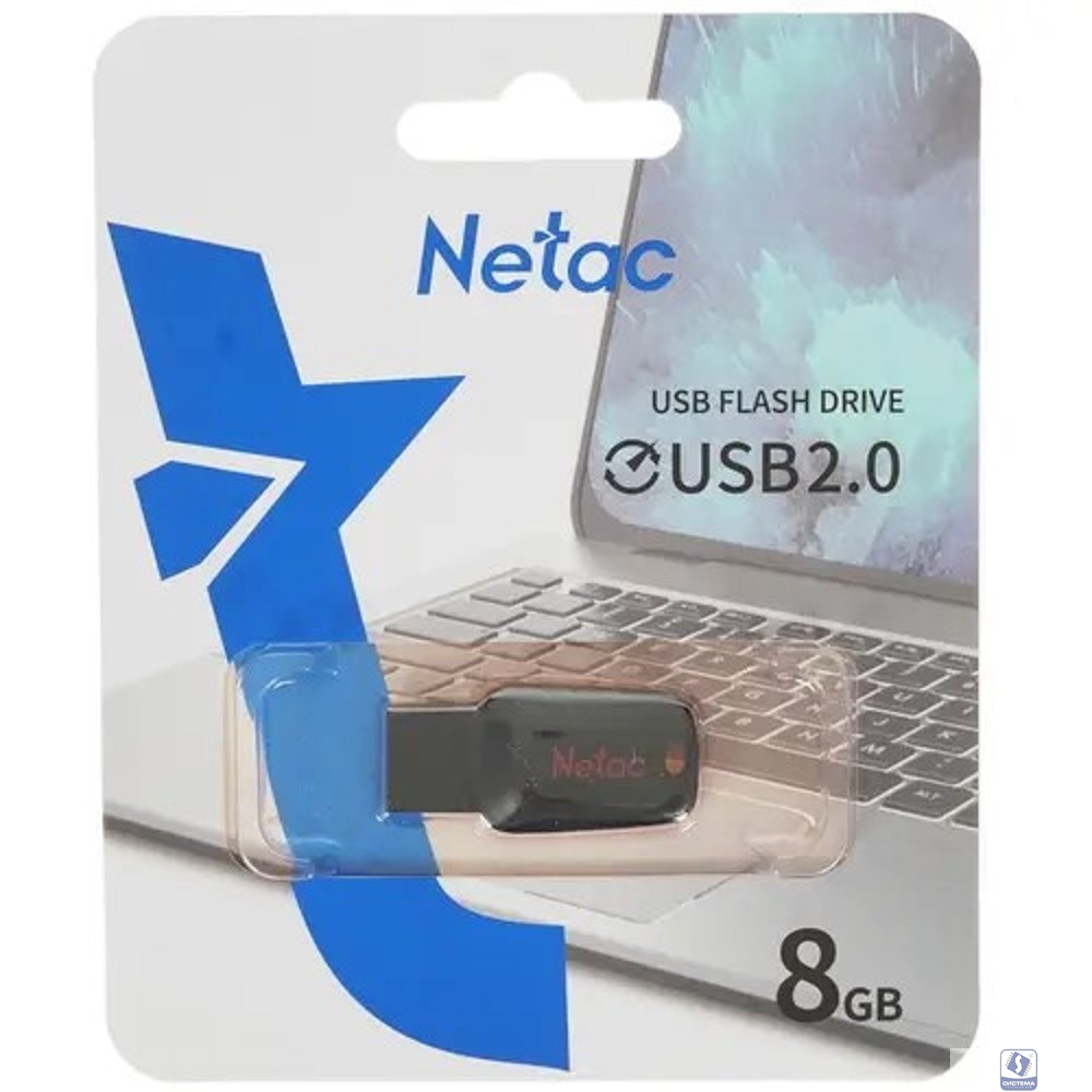 Netac USB Drive 8GB U197 NT03U197N-008G-20BK USB2.0 черный/красный