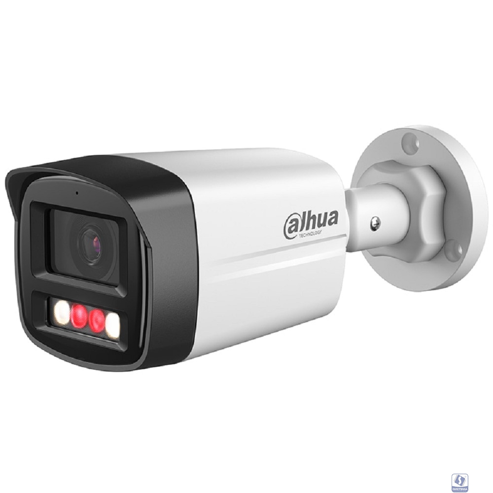 DAHUA DH-IPC-HFW1239TL1P-A-IL-0280B Уличная цилиндрическая IP-видеокамера SmartDualLight 2Мп; 1/2.8” CMOS; объектив 2.8мм; обнаружение людей, микрофон, ИК 30м, LED 20м, IP67, металл/пластик