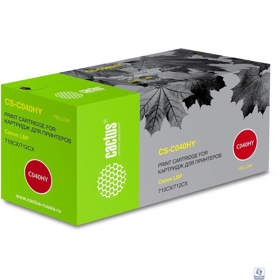 Картридж лазерный Cactus CS-C040HY желтый (10000стр.) для Canon LBP 710CX/712CX I-Sensys