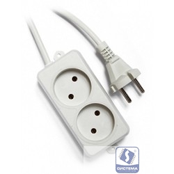 Гарнизон Сетевой фильтр EL-NL2-W-2, 2 розетки, допустимый ток 10А, длина 2м.