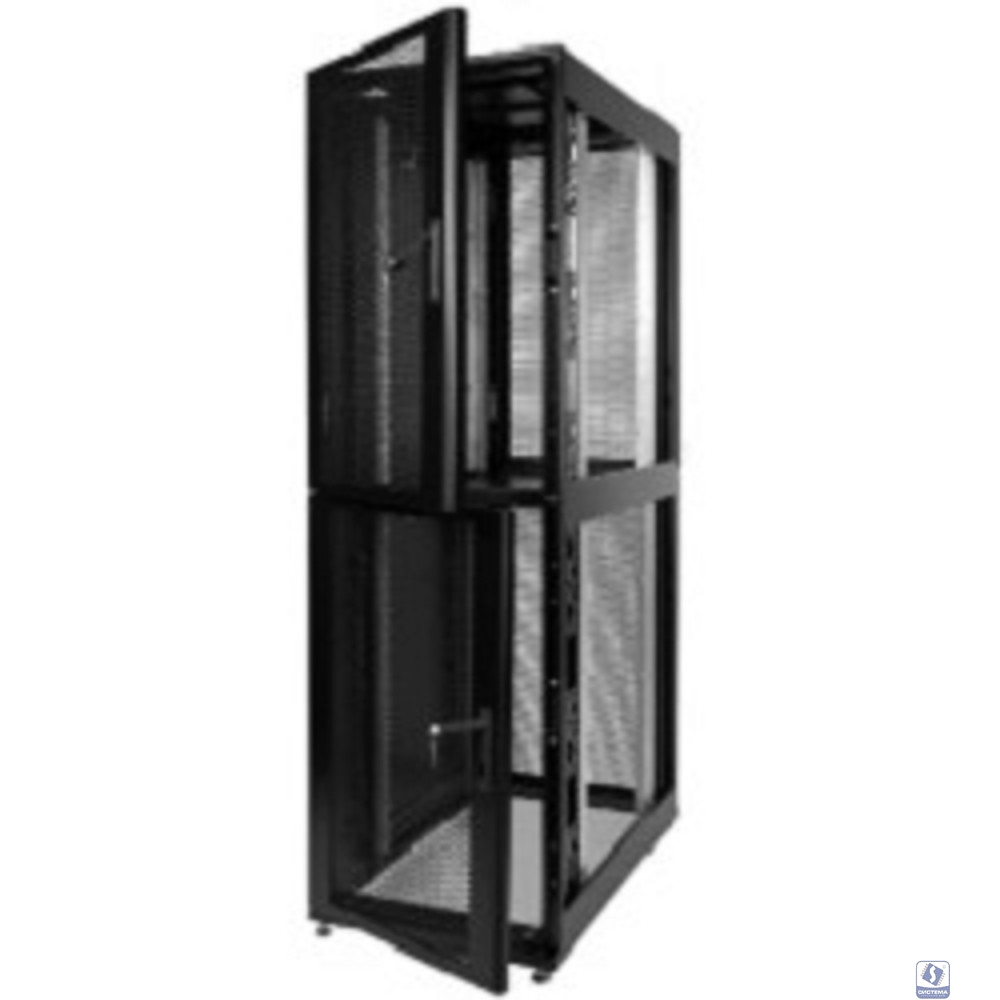 ЦМО Шкаф серверный ПРОФ напольный колокейшн 40U (600 х 1000) 2 секции, дверь перф. 2 шт., черный, в сборе (ШТК-СП-К-2-40.6.10-44АА-Ч)