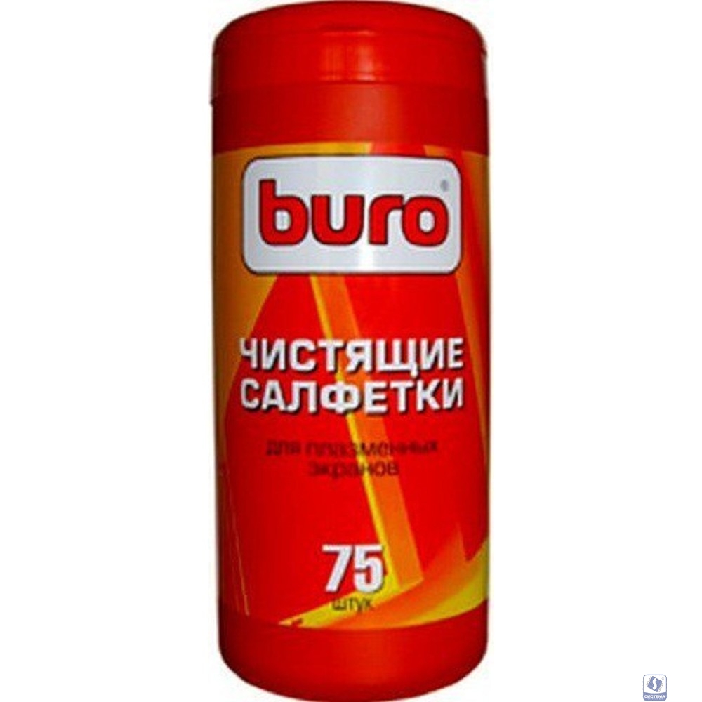 Туба с чистящими салфетками BURO BU-TPSM, для ухода за плазменными экранами, 75 шт. [817438]
