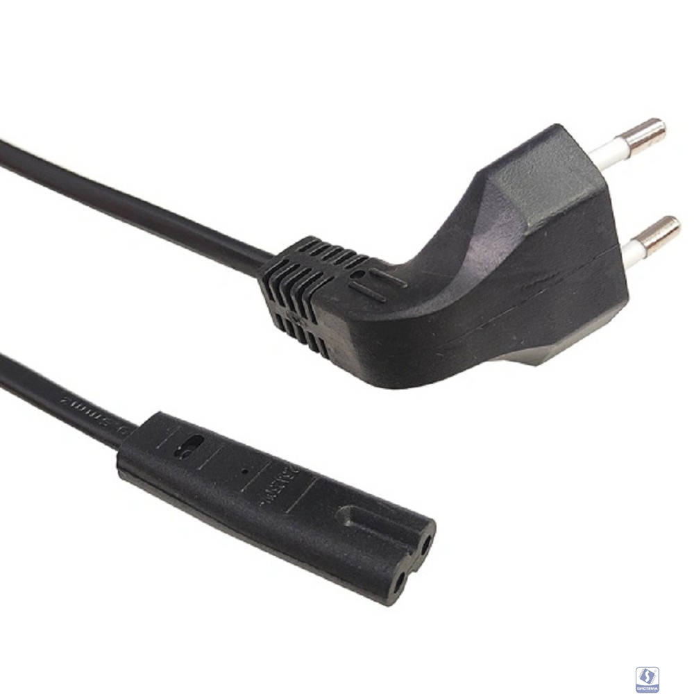 Кабель питания Filum FL-PC2.5-EUA-C7-3M CEE 7/16 угловая -С13, 2х0.5, 220В, 2.5A, чёрный, 3м (1115458)