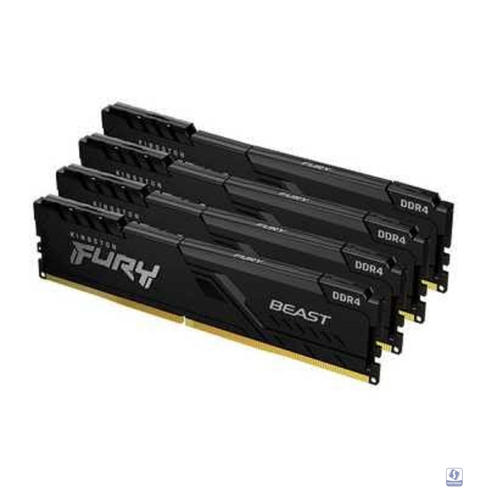 Kingston DDR4 DIMM 64GB 3200MHz CL16 (Kit 4x16Gb) FURY Beast Black KF432C16BB1K4/64