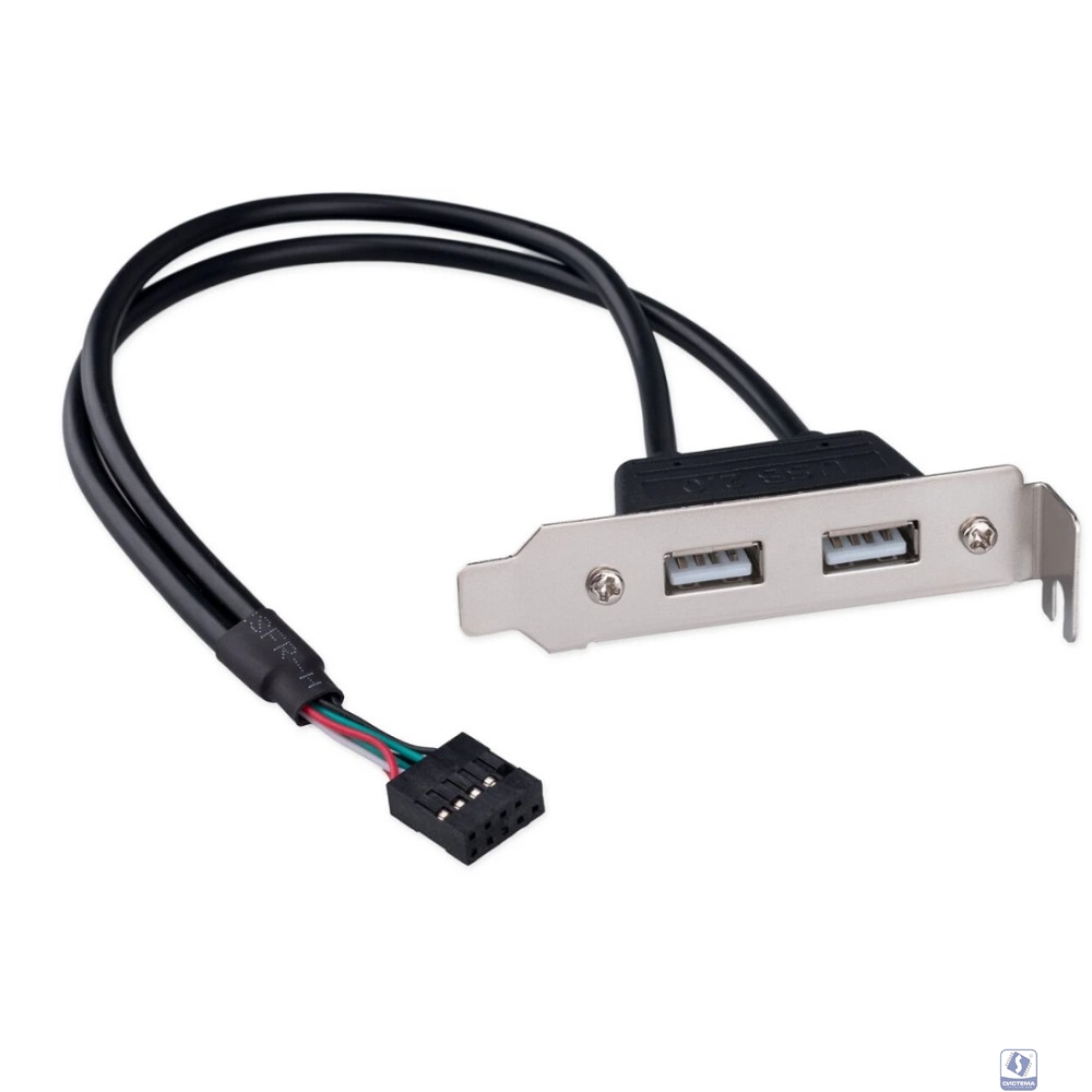 Cablexpert Планка USB 2.0 на заднюю панель низкопрофильная, 2 порта USB (CCUSBRECEPTACLE-LP)