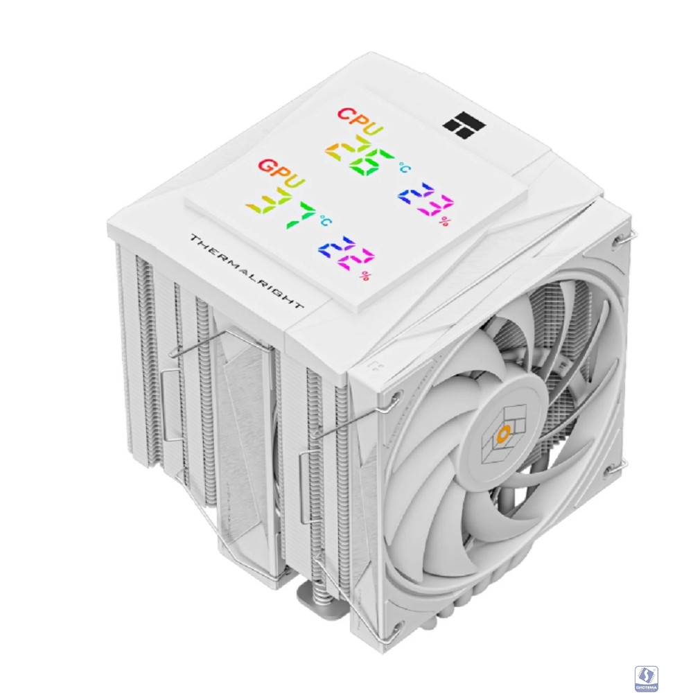 Thermalright Кулер Royal Knight 120 Digital White LGA115X/1200/1700/1851/2011/2066/ AM4/AM5 (2x120mm PWM Fan, медное основание, 6 тепл. трубок 6мм) / TRRK120DW