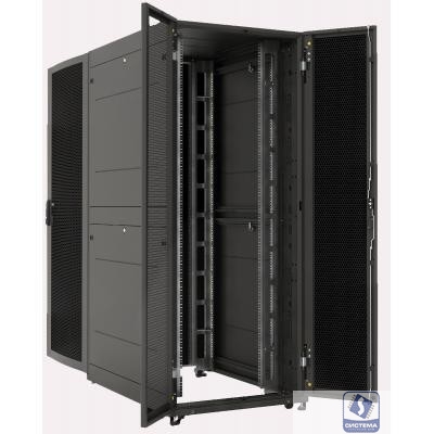 ЦМО Шкаф серверный ПРОФ напольный 42U (800 х 1000) двери двойные перф. 2 шт., черный, в сборе ШТК-СП-42.8.10-88АА-9005