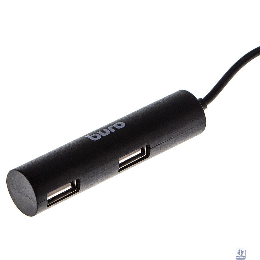 Разветвитель USB 2.0 Buro BU-HUB4-0.5R-U2.0 4порт. черный