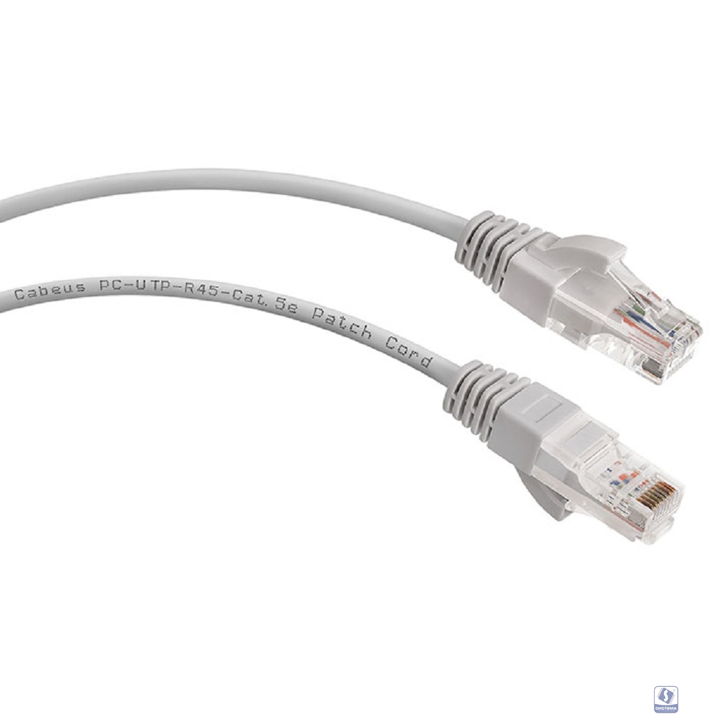 Cabeus PC-UTP-RJ45-Cat.5e-1.5m Патч-корд U/UTP, категория 5е, 2xRJ45/8p8c, неэкранированный, серый, PVC, 1.5м