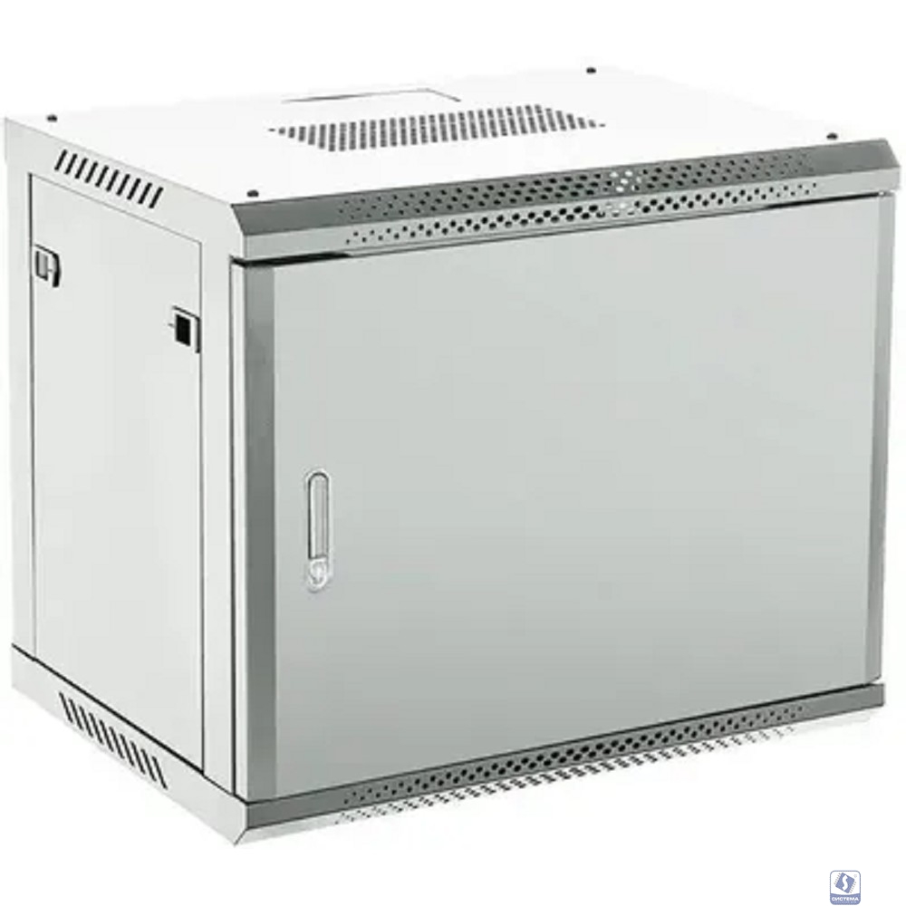 Rexant (04-0964-121) Настенный телекоммуникационный шкаф 19" 9U 600?450мм, дверь металл, с задней стенкой, разборный, серый (RAL 7035)