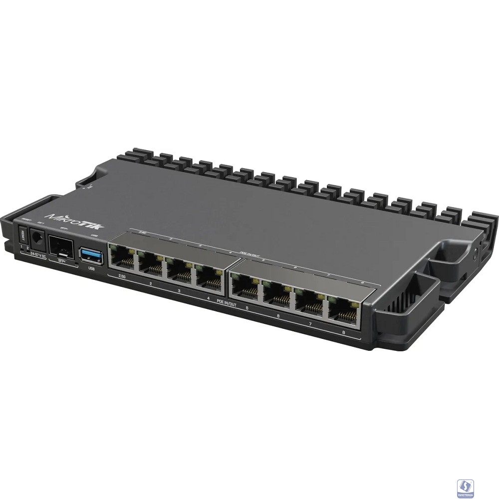 MikroTik RB5009UPr+S+IN Маршрутизатор CPU ARM64, 4 ядра 350-1400MHZ, 1GB RAM, 7*1Gbit RJ45, 1*2.5gbit RJ45, PoE out 1-7port