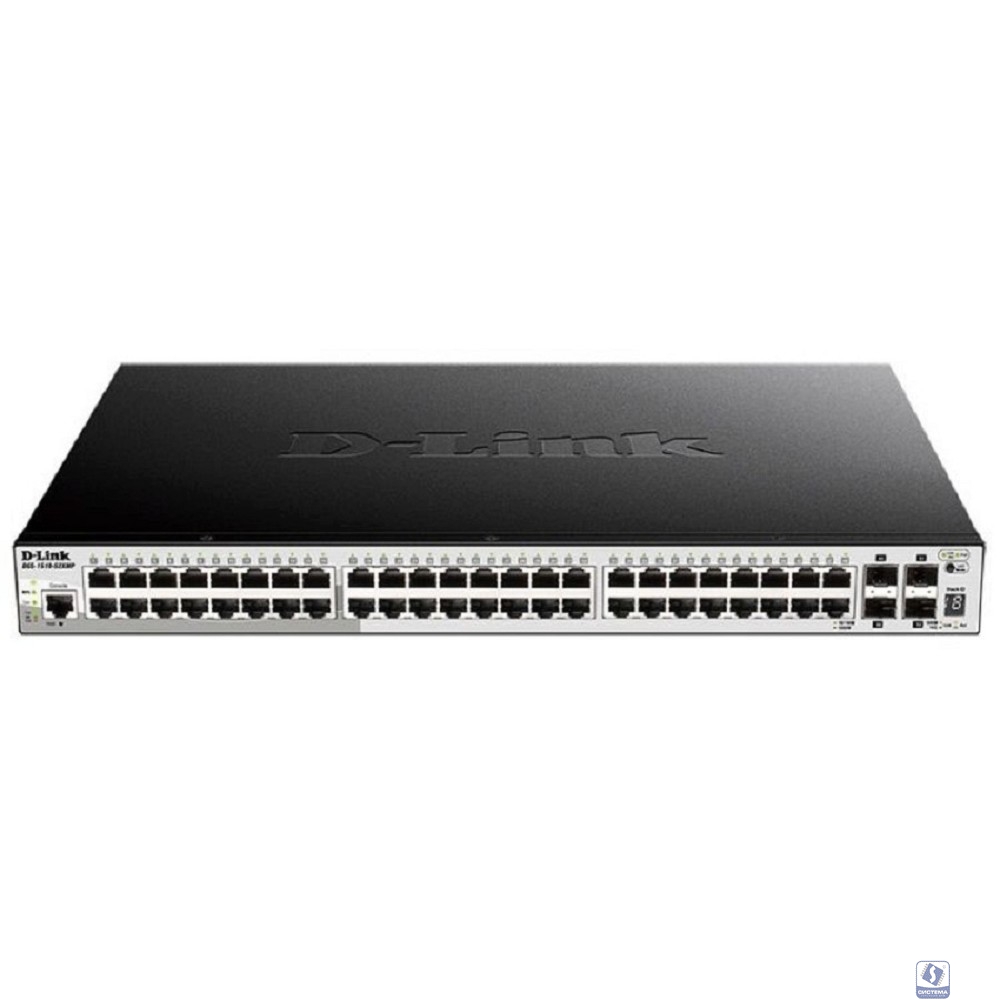 D-Link DGS-1250-52XMP/A1A Управляемый L2 коммутатор с 48 портами 10/100/1000Base-T и 4 портами 10GBase-X SFP+ (48 портов PoE 802.3af/at, PoE-бюджет 370 Вт)