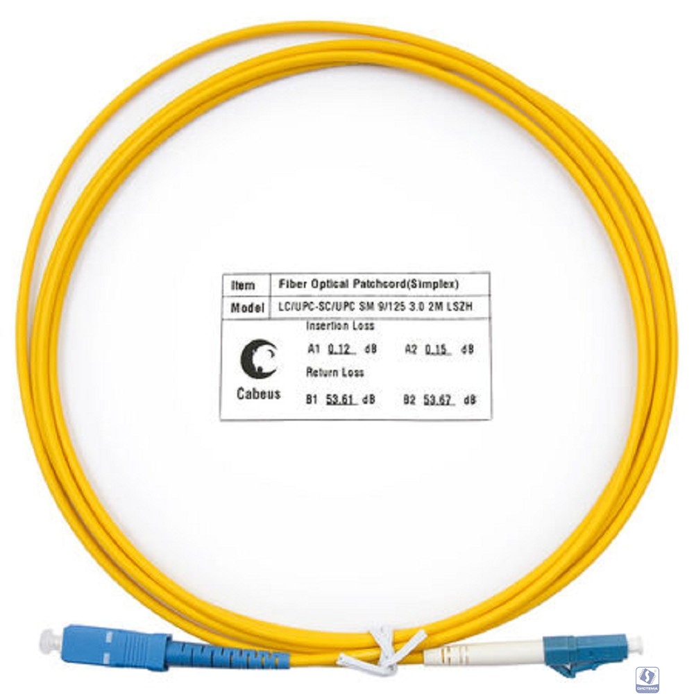 Cabeus FOP(s)-9-LC-SC-2m Шнур оптический simplex LC-SC 9/125 sm 2м LSZH