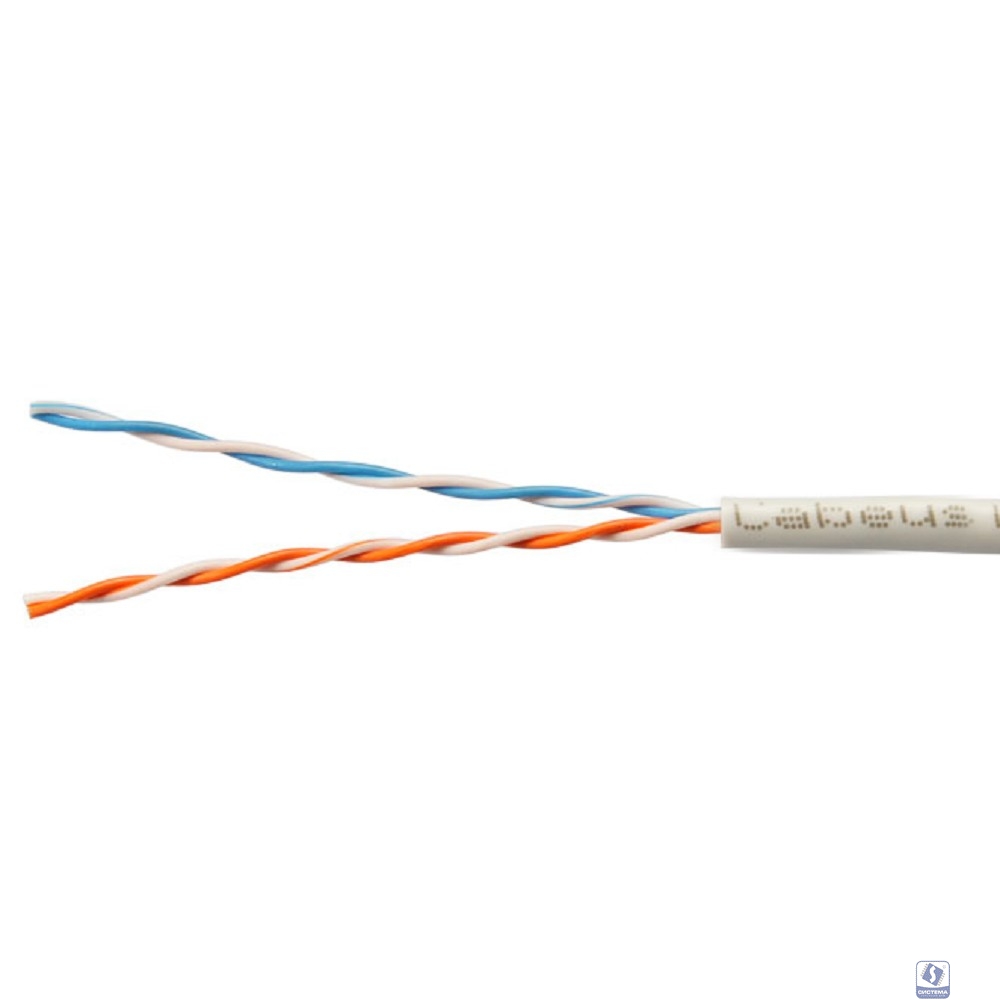 Cabeus UTP-2P-Cat.5e-SOLID-GY Кабель витая пара UTP (U/UTP), категория 5e, 2 пары (24 AWG) , одножильный, PVC нг(А)-LS, серый (305 м)