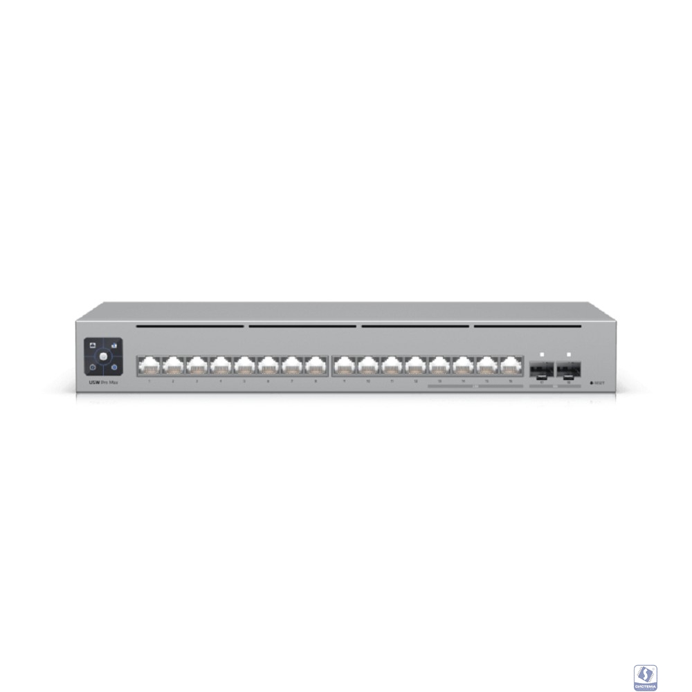 UBIQUITI USW-Pro-Max-16 Коммутатор в стойку, 4х 2.5G RJ45, 12х 1G RJ45, 2х 10G SFP+