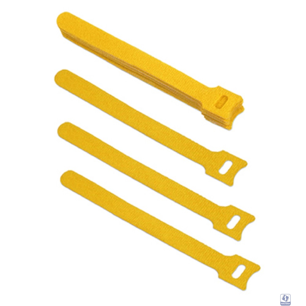 Cabeus CLAMP-150-YL Хомут для кабеля, липучка с мягкой застежкой, 150x14 мм, желтый (10 шт.)