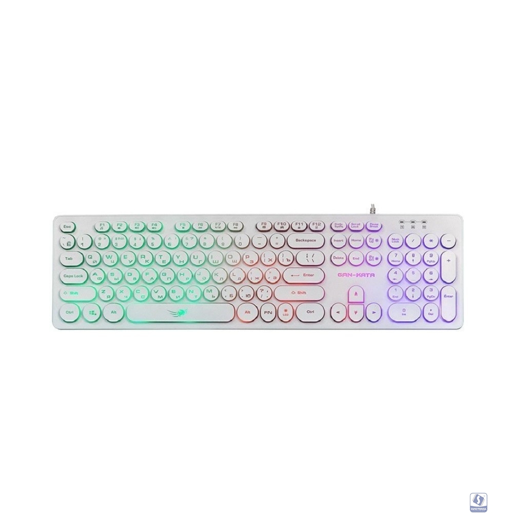 Dialog Gan-Kata Клавиатура KGK-16U WHITE - игровая с RGB-подсветкой, USB, белая 
