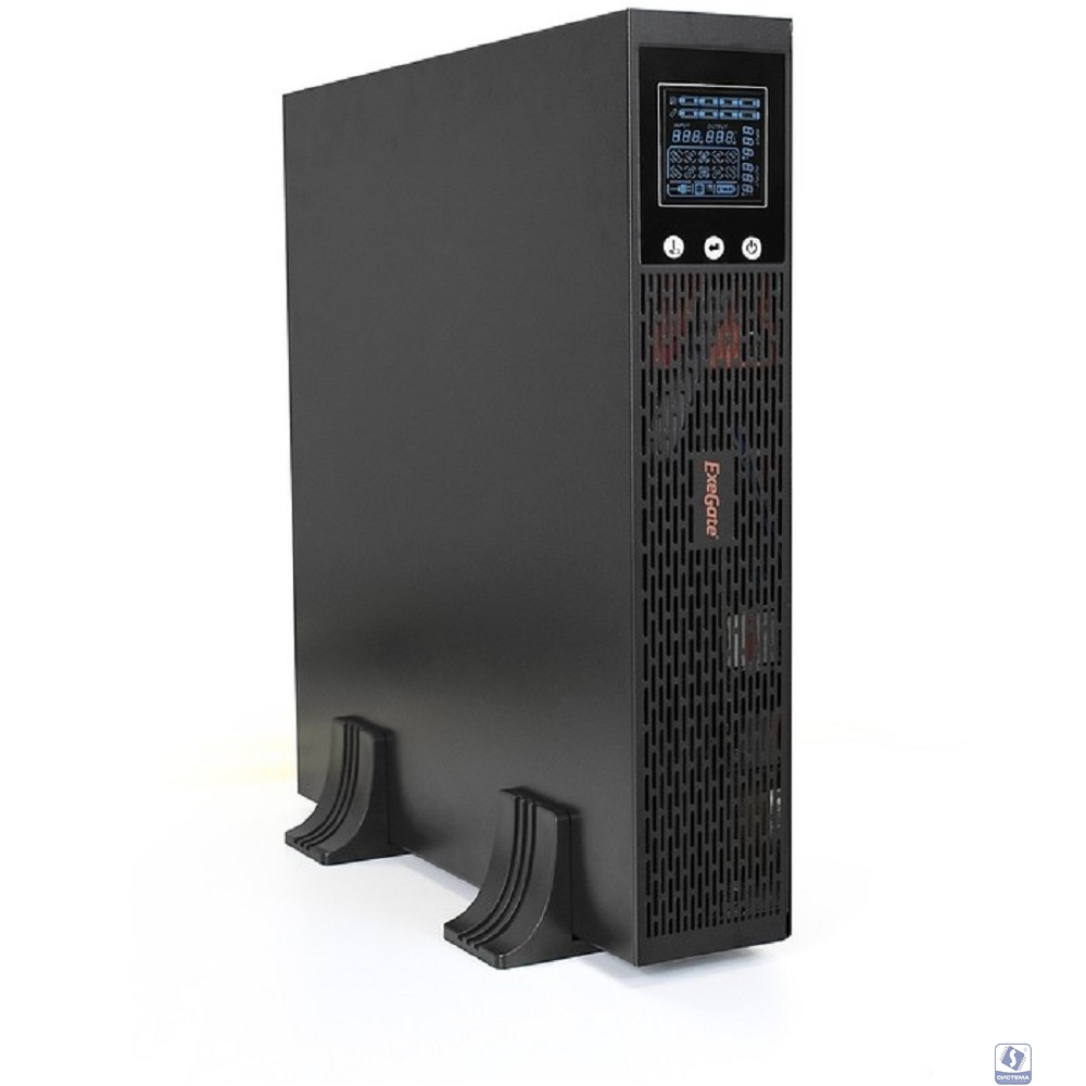 Exegate EP285645RUS ИБП Pure Sine Wave ExeGate SinePower UHB-3000.LCD.AVR.C13.RJ.USB.2U <3000VA/2400W, LCD, AVR, 8*IEC-C13, RJ45/11, USB, Rackmount 2U/Tower, Black>