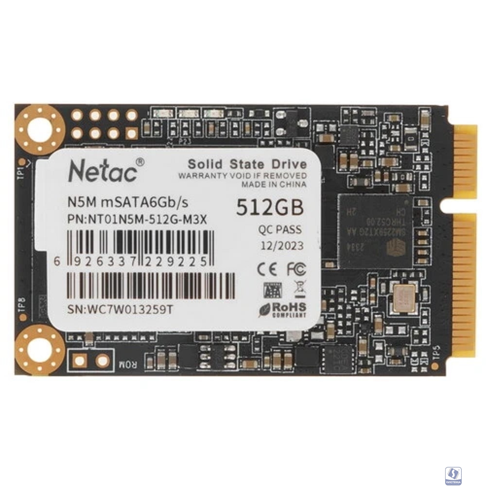 Накопитель SSD Netac mSata N5M 512GB NT01N5M-512G-M3X TLC