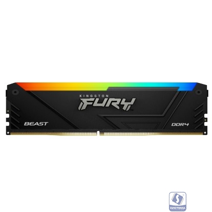 Модуль памяти DIMM 16Gb 2х8Gb DDR4 PC25600 3200MHz Kingston Fury Beast RGB Black (KF432C16BB2AK2/16)