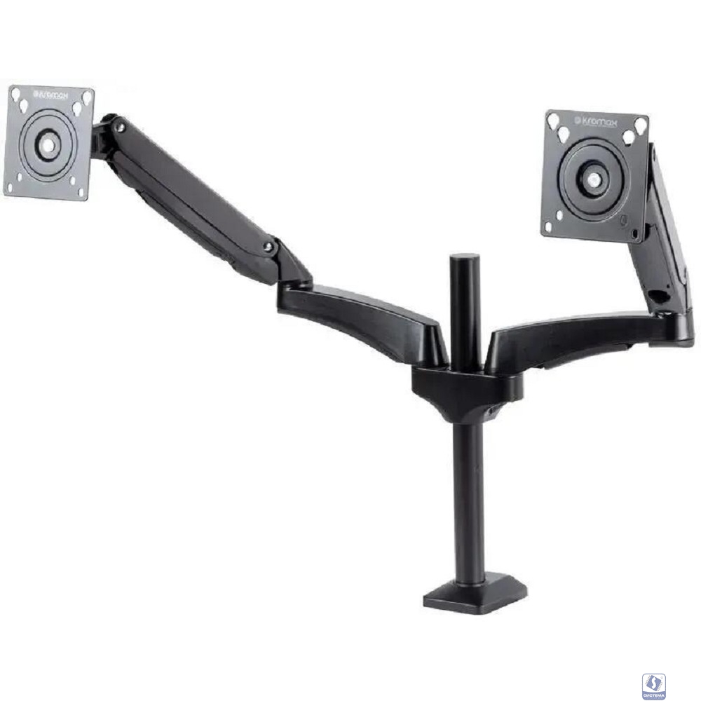 Kromax OFFICE-12 черный  Настольный кронштейн для двух мониторов 15"-32" (до 2х6кг)