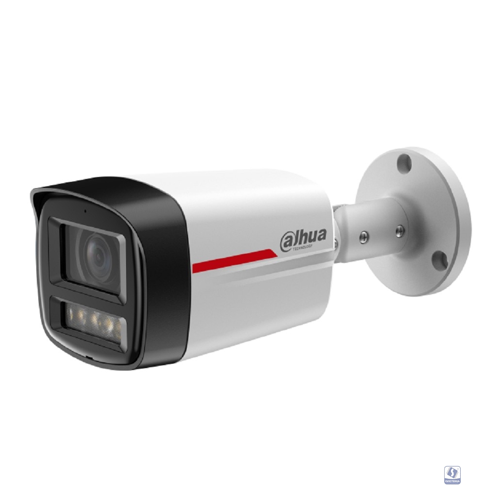 DAHUA DH-IPC-HFW2249TLP-S-LED-0360B-PRO Уличная цилиндрическая IP-видеокамера WizColor 2Мп, 1/2.9” CMOS, объектив 3.6мм, видеоаналитика, микрофон, LED 50м, IP67, металл