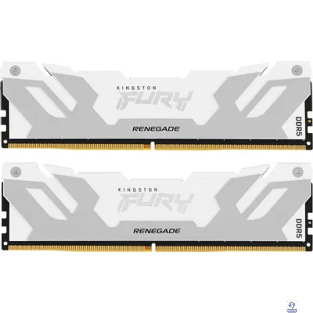 Память оперативная/ Kingston 64GB 6400MT/s DDR5 CL32 DIMM (Kit of 2) FURY Renegade White XMP