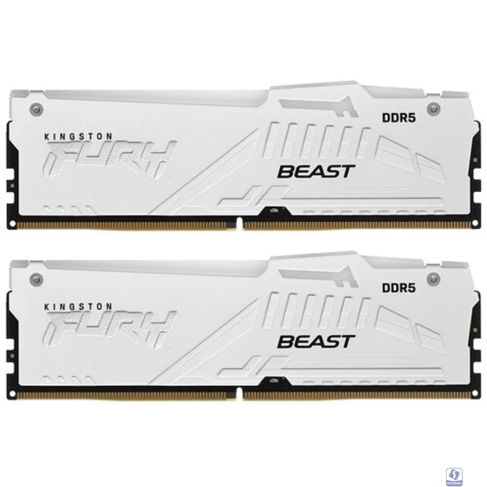 Память оперативная/ Kingston 32GB 6000MT/s DDR5 CL36 DIMM (Kit of 2) FURY Beast White RGB EXPO