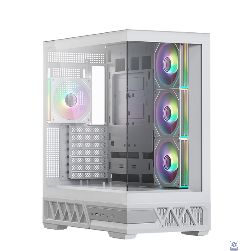 XASTRA Корпус Q700 4ARGB-C10-UC White ATX/Aquarium/Screewless/4x120mm ARGB PWM mirror fans/Argb+PWM HUB 10port/Type C Q700-4FM12A-C10-UC-WH